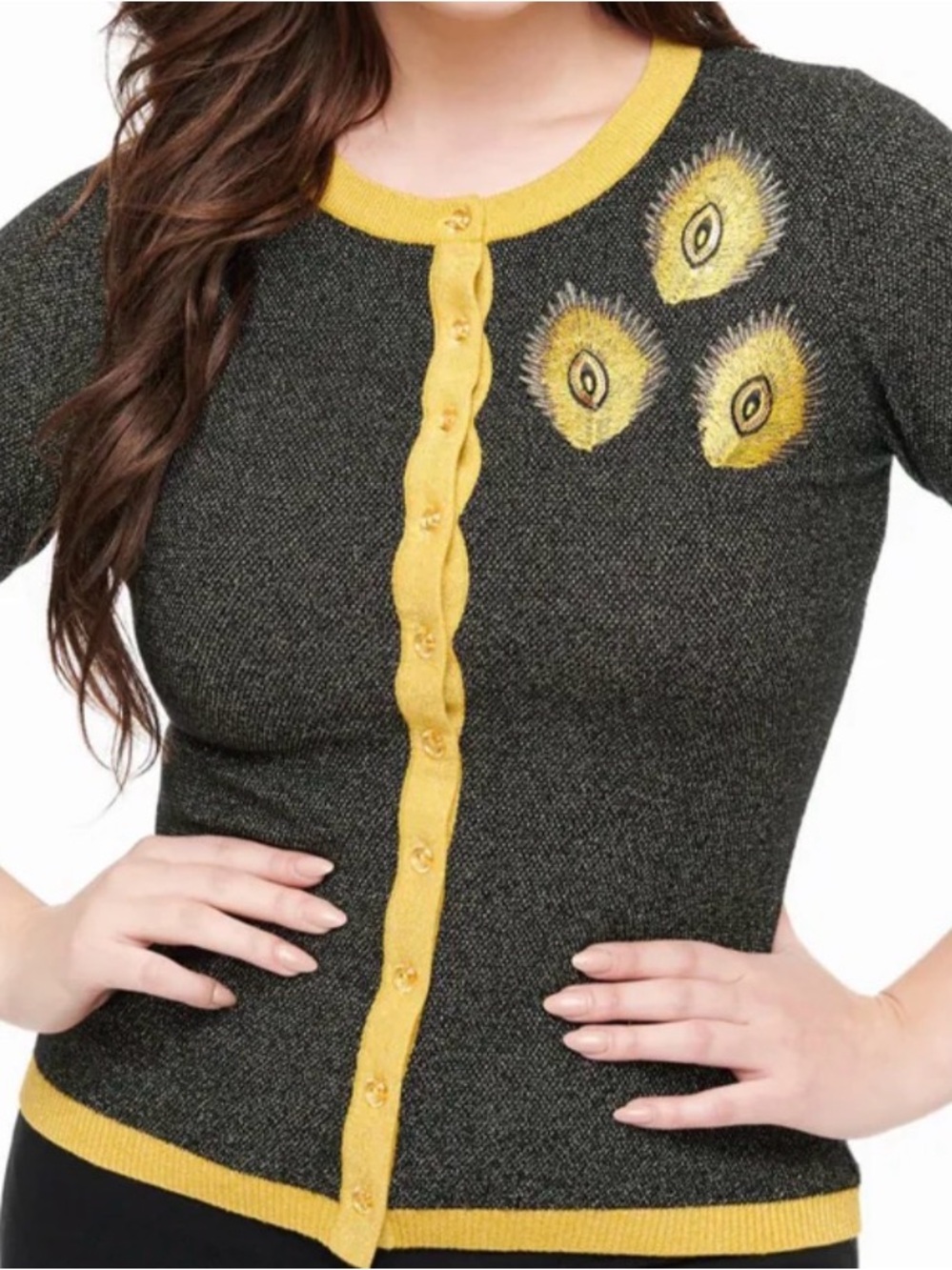 Peacock Embroidery Bookworm Cardigan